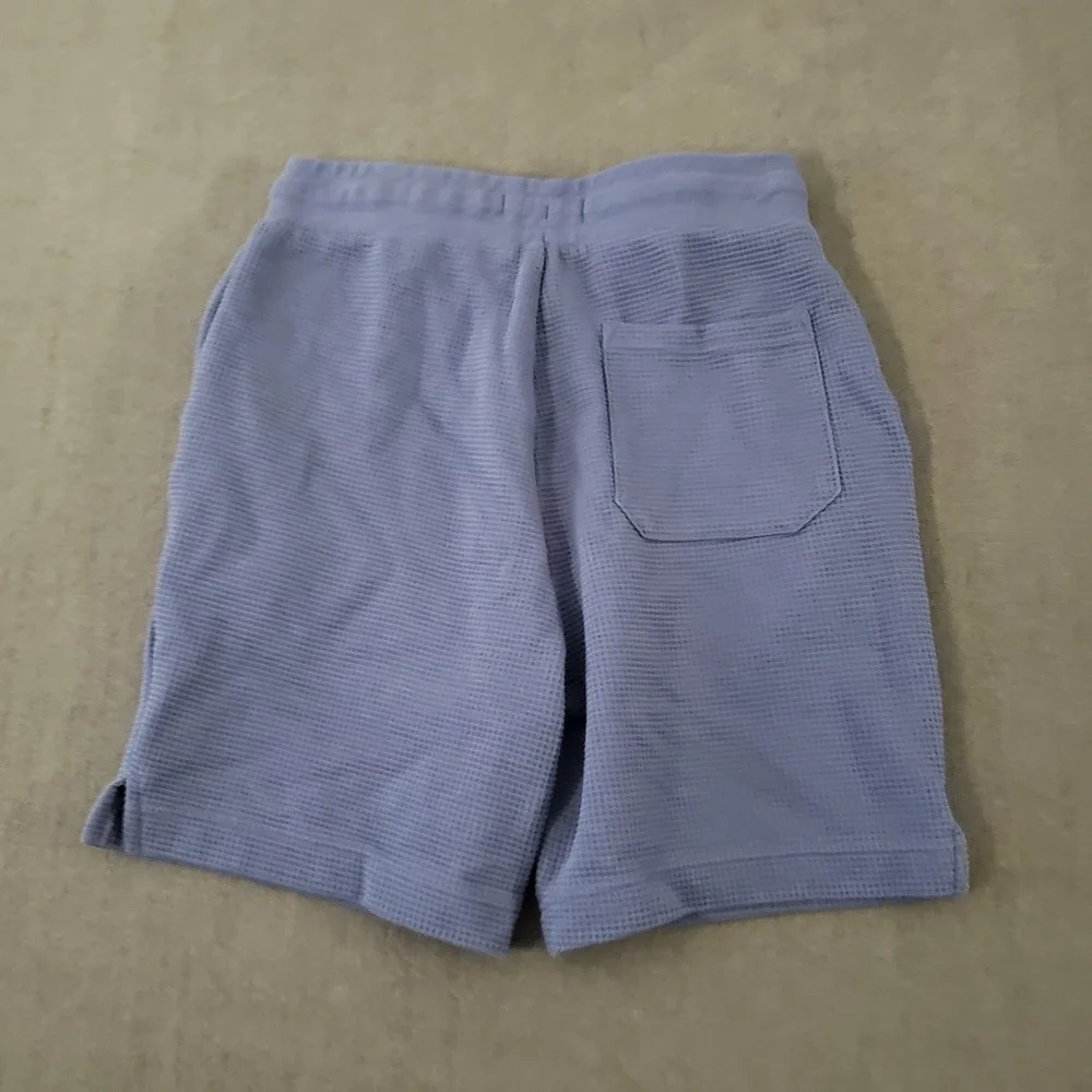 Primark Cares Shorts Womens Size Small Waffle Knit Cotton Blend Drawstring‎ Blue